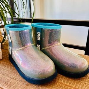 UGG Kids Iridescent Boots with Blue Trim